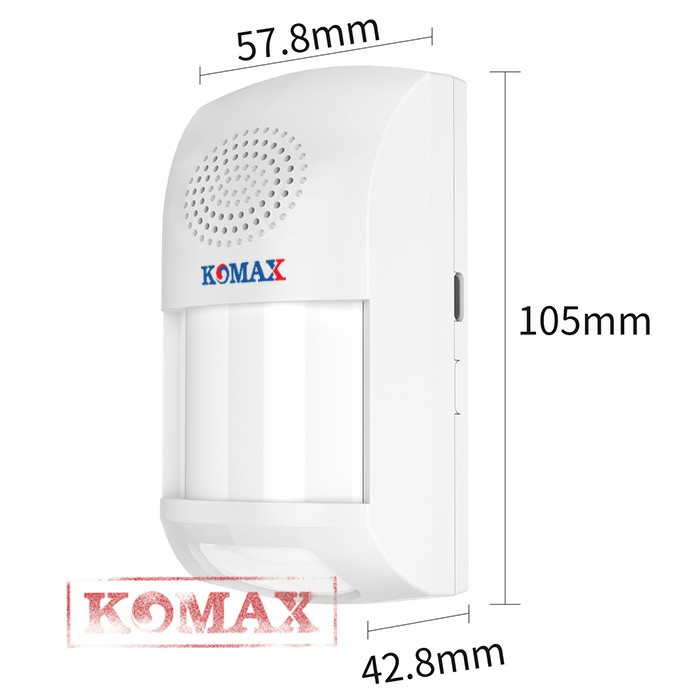 Kích thước của báo động hồng ngoại wifi KM-X10 Kích thước của báo động hồng ngoại wifi KM-X10