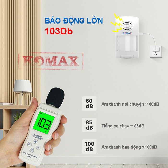 Âm lượng báo động của chống trộm hồng ngoại KM-X10 Âm lượng báo động của chống trộm hồng ngoại KM-X10