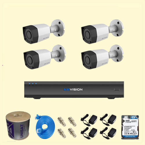 Trọn Bộ 4 Camera Dahua, KBVision 2.0MP